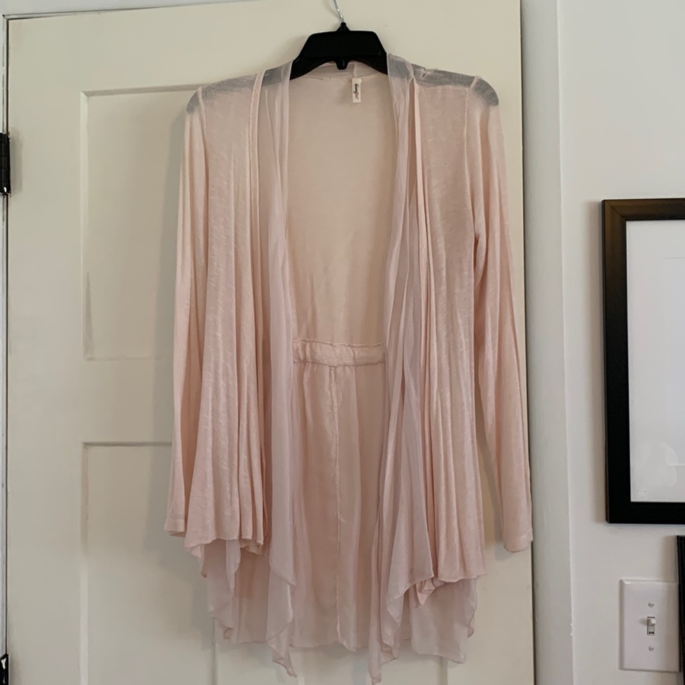 Lightweight Knit and Silk Pink skinnytees Cardigan